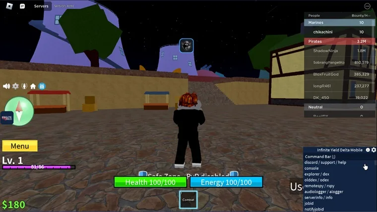 Add Blox Fruits Script in Delta-Executor