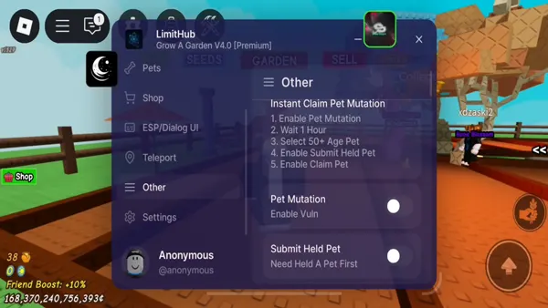 Limit Hub Script Grow a Garden